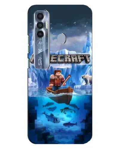 Чохол для TECNO Spark 7 Pro з картинкою «Minecraft льодянийсвіт»