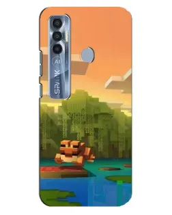 Чохол для TECNO Spark 7 Pro з картинкою «Майнкрафт захід сонця»