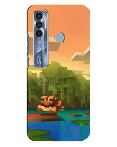 Чохол для TECNO Spark 7 Pro з картинкою «Майнкрафт захід сонця»