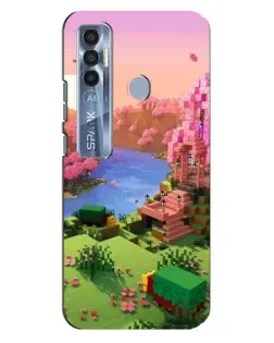 Чохол для TECNO Spark 7 Pro з картинкою «Рожеве дерево Minecraft»