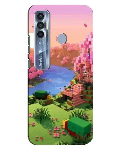 Чохол для TECNO Spark 7 Pro з картинкою «Рожеве дерево Minecraft»