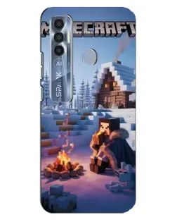 Чохол для TECNO Spark 7 Pro з картинкою «Зимовий Minecraft»