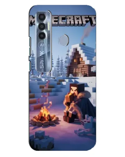 Чохол для TECNO Spark 7 Pro з картинкою «Зимовий Minecraft»