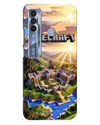Чохол для TECNO Spark 7 Pro з картинкою «Minecraft панорама»