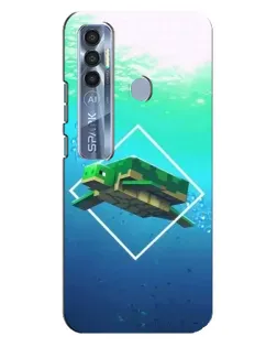 Чохол для TECNO Spark 7 Pro з картинкою «Черепаха Minecraft»