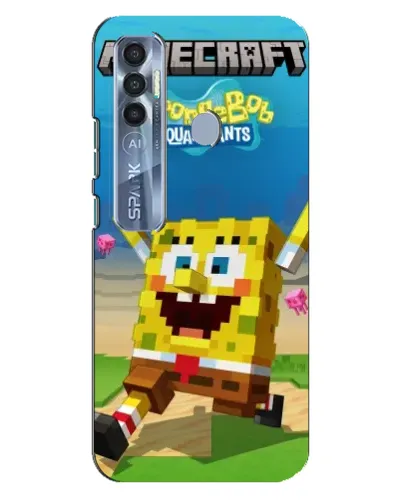 Чохол для TECNO Spark 7 Pro з картинкою «Губка Боб Minecraft» Чохол для TECNO Spark 7 Pro з картинкою «Губка Боб Minecraft»