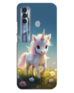 Чехол для TECNO Spark 7 Pro с картинкой «Единорог на поляне»