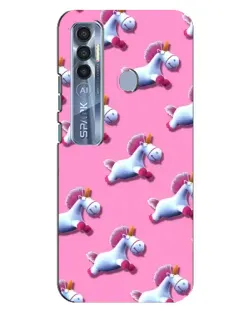 Чехол для TECNO Spark 7 Pro с картинкой «Единороги на розовом»