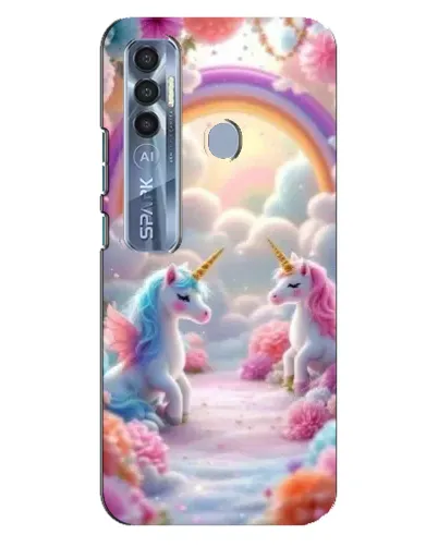 Чехол для TECNO Spark 7 Pro с картинкой «Радуга и единороги» Чехол для TECNO Spark 7 Pro с картинкой «Радуга и единороги»