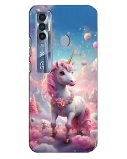 Чехол для TECNO Spark 7 Pro с картинкой «Единорог среди облаков»