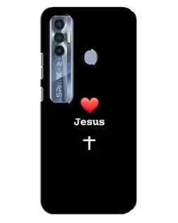 Чехол для TECNO Spark 7 Pro с картинкой «Сердце - Jesus»