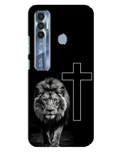 Чехол для TECNO Spark 7 Pro с картинкой «Лев и Крест»