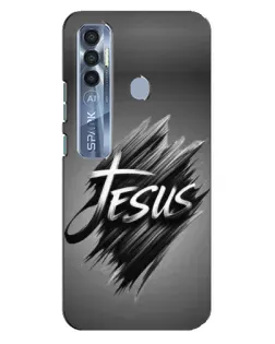 Чехол для TECNO Spark 7 Pro с картинкой «Надпись Jesus Graffiti»