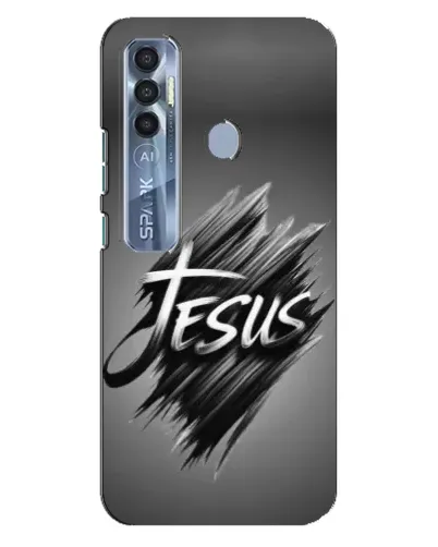 Чехол для TECNO Spark 7 Pro с картинкой «Надпись Jesus Graffiti»