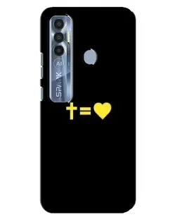 Чехол для TECNO Spark 7 Pro с картинкой «Сердце и Крест»