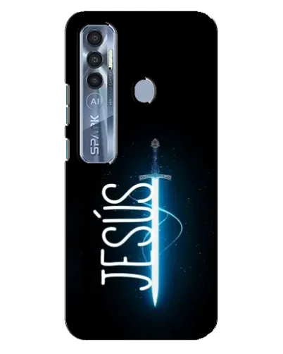Чехол для TECNO Spark 7 Pro с картинкой «Меч Духа Jesus»