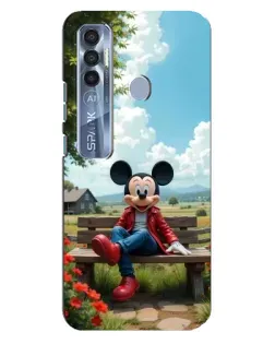 Чохол для TECNO Spark 7 Pro з картинкою «Міккі на лавці»