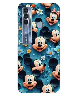 Чохол для TECNO Spark 7 Pro з картинкою «Паттерн Міккі та Мінні»