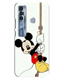 Чехол для TECNO Spark 7 Pro с картинкой «Mickey на канате»