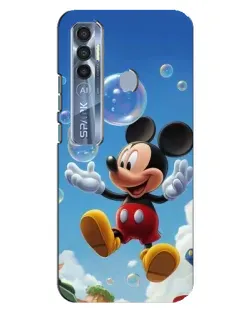 Чехол для TECNO Spark 7 Pro с картинкой «Mickey и мыльные пузыри»