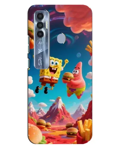 Чехол для TECNO Spark 7 Pro с картинкой «Космический фастфуд»