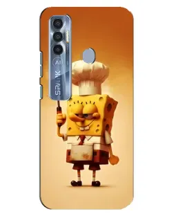 Чехол для TECNO Spark 7 Pro с картинкой «Губка Боб повар»
