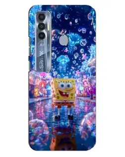 Чехол для TECNO Spark 7 Pro с картинкой «Неоновый океан»