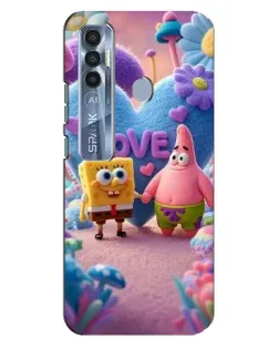 Чехол для TECNO Spark 7 Pro с картинкой «Губка Боб Патрик»