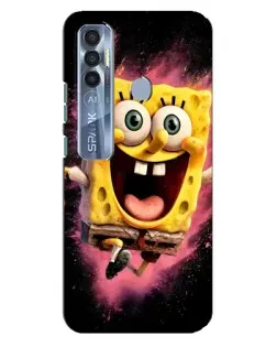 Чехол для TECNO Spark 7 Pro с картинкой «Взрывной Спанч Боб»