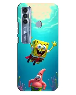 Чохол для TECNO Spark 7 Pro з картинкою «Спанч Боб під водою»