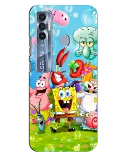 Чохол для TECNO Spark 7 Pro з картинкою «Губка Боб та друзі»