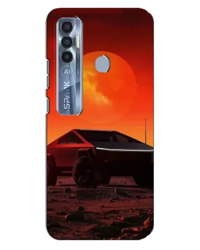 Чехол для TECNO Spark 7 Pro с картинкой «Cybertruck на Марсе»