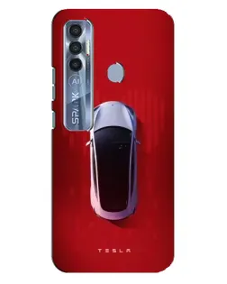 Чехол для TECNO Spark 7 Pro с картинкой «Tesla Top View»