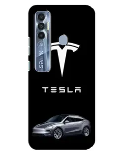 Чехол для TECNO Spark 7 Pro с картинкой «Tesla Model Y»