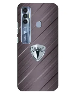 Чехол для TECNO Spark 7 Pro с картинкой «Металлическая текстура Tesla»