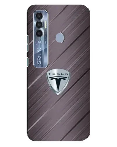 Чехол для TECNO Spark 7 Pro с картинкой «Металлическая текстура Tesla»