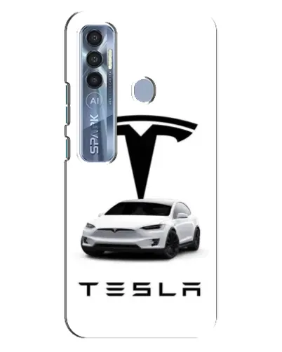 Чехол для TECNO Spark 7 Pro с картинкой «Tesla White Style»