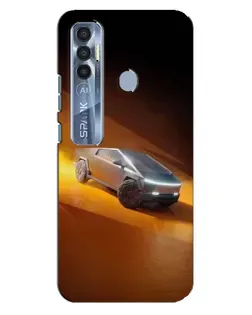 Чехол для TECNO Spark 7 Pro с картинкой «Cybertruck в пустыне»