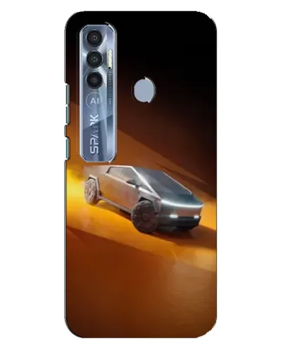 Чехол для TECNO Spark 7 Pro с картинкой «Cybertruck в пустыне»