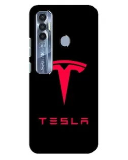 Чехол для TECNO Spark 7 Pro с картинкой «Tesla Red Logo»