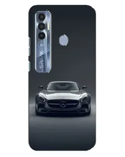 Чехол для TECNO Spark 7 Pro с картинкой «Mercedes на черном»