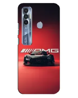 Чехол для TECNO Spark 7 Pro с картинкой «Mercedes AMG — красная линия»