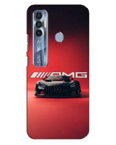 Чехол для TECNO Spark 7 Pro с картинкой «Mercedes AMG — красная линия»