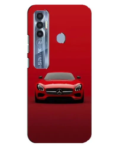 Чехол для TECNO Spark 7 Pro с картинкой «Красный Mercedes AMG»
