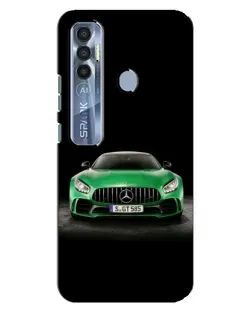 Чехол для TECNO Spark 7 Pro с картинкой «Mercedes — неоновый лого»