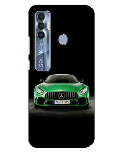 Чехол для TECNO Spark 7 Pro с картинкой «Mercedes — неоновый лого»