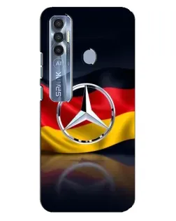 Чехол для TECNO Spark 7 Pro с картинкой «Mercedes — флаг Германии»