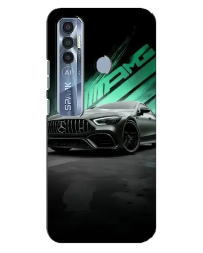 Чехол для TECNO Spark 7 Pro с картинкой «Темный Mercedes AMG»