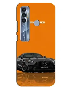 Чехол для TECNO Spark 7 Pro с картинкой «Оранжевый Mercedes AMG»