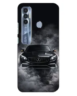 Чехол для TECNO Spark 7 Pro с картинкой «Mercedes в дыму»